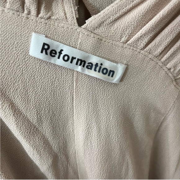 Reformation Peppermint Champagne Ruffle Trim Sleeveless Wrap Maxi Dress Gown S - Picture 6 of 8